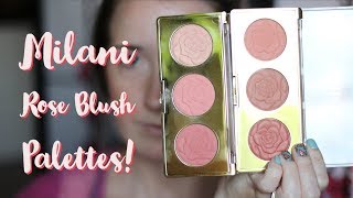 Milani Rose Blush Trio Palette Cheek Swatches [upl. by Dwaine825]