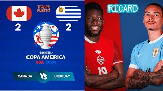 Copa America 2024 resumen tercer puesto Uruguay 2 vs Canada 2 definición de penales 4  3 [upl. by Ezmeralda]