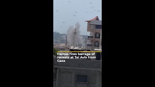 Hamas armed wing fires barrage of rockets at Tel Aviv from Gaza  AJshorts [upl. by Jenda]