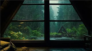 Cozy Cabin with Rain Sounds for Sleeping  Rain on Window Sounds for Sleep Disorders [upl. by Lefkowitz319]