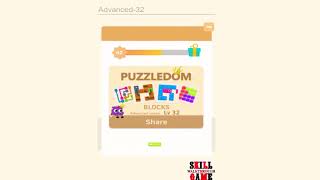 Puzzledom  Blocks  Advanced Level 1  50  Walkthrough [upl. by Jenny]