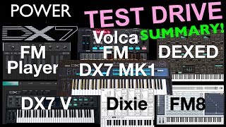 Yamaha DX7 Shoot Out With Arturia DX7 V Korg Volca FM Dexed NI FM8 FM Player amp KQ Dixie Summary [upl. by Cir]