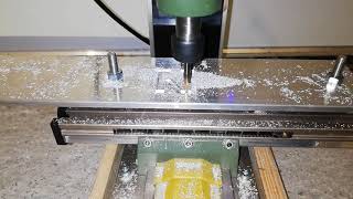 Proxxon mf70 First cnc test cuts with the a2212 5 usd spindle motor arduino  cnc shield nema17 [upl. by Nitsua162]