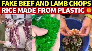 Scary Counterfeit Foods In China Fake Beef and Lamb ChopsRice Made from PlasticAluminum Dumplings [upl. by Shelburne418]