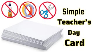 Simply Teachers Day Card Idea Teachers Day Gifts  Greeting Card For Teacher White paper craft [upl. by Edbert]