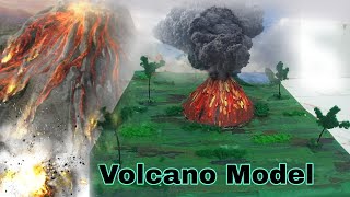 How to make a Volcano model Volcano modelVolcano project 🌋paper volcano model 🌋 [upl. by Dickens801]