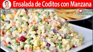 ENSALADA DE CODITOS CON MANZANA  Vicky Receta Facil [upl. by Aiuqenehs]