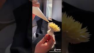 how to make a frosting flower 🌻 icing flower I love cake [upl. by Setarcos]