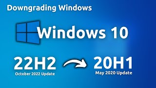 Downgrading Windows 10 22H2 to 2004 [upl. by Niwre]