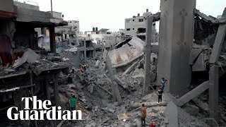 Drone footage shows destruction in Gaza after Israeli airstrikes [upl. by Casabonne]