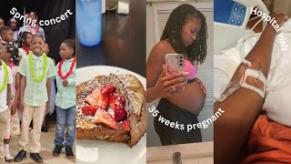 WEEKLY VLOG 35 weeks pregnant baby coming early Nesting Kalebs spring concert vlog family [upl. by Russel]