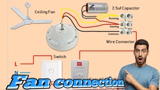 how to give connection to ceiling fan How to wire ceiling fan  Ceiling fan wiring diagram viral [upl. by Eimareg]