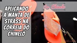 Como aplicar a manta de strass na correia do chinelo [upl. by Ettennan859]