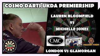 DARTS  UKDA COSMO PREMIERSHIP  London Women A v Glamorgan A Lauren Bloomfield vs Michelle Jones [upl. by Virge]