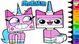 Unikitty Coloring Book Pages Lego Movie Then vs Now Rainbow Splash [upl. by Wachter494]