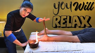 Powerful Ultimate Leg Reflexology With Fire Oil Asmr Acupressure Calf amp Foot Massage Cosmic Barber [upl. by Ahsenit]