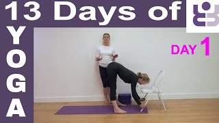 Day 1  13 Days of Yoga Iyengar Yoga for Beginners [upl. by Crowns]