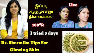 I tried DrSharmika viral de tan face pack for 5 days remove darknessbright amp glowing skin [upl. by Root]