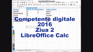 Competente digitale 2016  Ziua 2  Subiectul IV  LibreOffice Calc [upl. by Horwath]