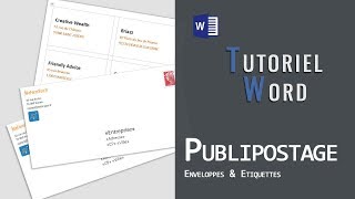 Word  Publipostage  Enveloppes amp Etiquettes [upl. by Eriuqs209]