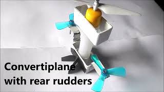 Patented TRICOPTER tandem fixed boxwings convertiplane with fixed cruise props with folding blades [upl. by Irrej]