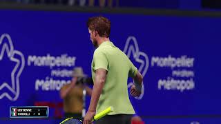 Constant Lestienne vs Flavio Cobolli Montpellier 24  1 FEB  AO Tennis 2 Gameplay aotennis2 [upl. by Sower]