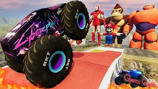 Monster Truck Madness LIVE  Long Jumps and Crashes  Grave Digger [upl. by Ygief]