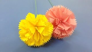 How to make carnation paper flower  Easy origami flowers for beginners making  DIYPaper Crafts [upl. by Nivek503]