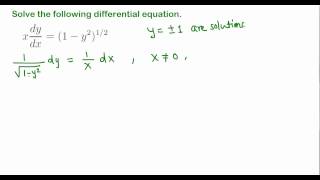 Separable differential equations example 411 [upl. by Modnarb]