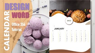 How to Make a New Year Calendar in Microsoft Word 365  Word Template Design Tutorial 2022 [upl. by Lilith]