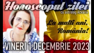 MERCUR IN CAPRICORN ⭐HOROSCOPUL DE VINERI 1 DECEMBRIE 2023 cu astrolog Acvaria [upl. by Fagin]