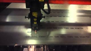 Bystronic 6000 watt laser cutting 12quot Aluminum [upl. by Eillib]