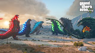 Godzilla Shin Godzilla Heisei Godzilla vs Biollante Team  GTA 5 Mods [upl. by Nereil508]