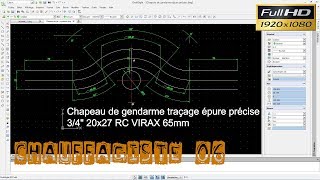 Chauffagiste06Tracer une épure précise dun chapeau de gendarme acier avec le logiciel DraftSight [upl. by Howlond]