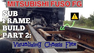 Mitsubishi Fuso FG Camper Subframe build  Part 2 Chassis Flex [upl. by Bernetta]