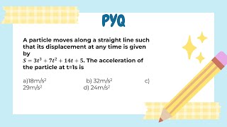 A particle moves along a straight line such that its displacement at any time is given by 𝑺𝟑𝒕 [upl. by Toy684]