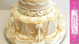 Lambeth Method of Cake Decorating for a competition Wedding Cake HIGHLIGHTS [upl. by Ical]