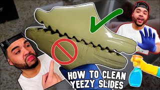 How To Clean YEEZY Slides  Foam Runner FREE Using Household Products [upl. by Reywas]