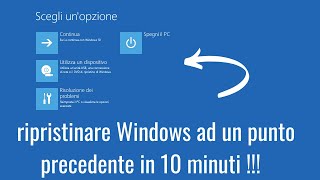 Ripristino windows 10 a una data precedente  Tutorial PC Ita [upl. by Aenit746]