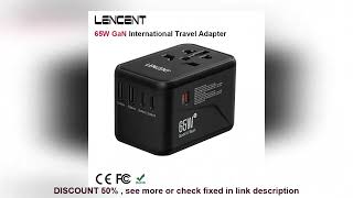 Top BEST LENCENT 65W100W GaN International Travel Adapter with 2USB 3 Type C G [upl. by Buffy]