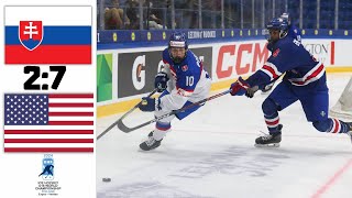 SLOVAKIA VS USA SEMIFINALS HIGHLIGHTS IIHF WORLD CHAMPIONSHIP U18 2024 [upl. by Yaeger]