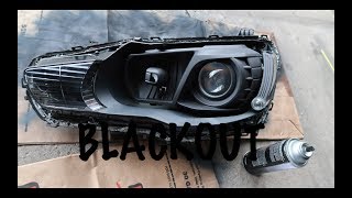 EVO X HEADLIGHT BLACKOUTHOW TO [upl. by Aneetsyrk]