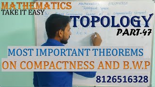 Most important theoremes on compactness Topological space Mathematics for MscMA BY Vibhor tyagi [upl. by Ramilahs]