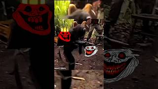 Monkey attack Ak 47 on fire 🔥☠️trollface youtubeshorts shorts [upl. by Serilda393]