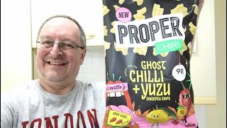 NEW Proper Chips Ghost Chilli amp Yuzu Chickpea Chips  Food Review [upl. by Aleek]