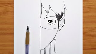 Easy anime drawings  How to draw anime stepbystep  Easy drawing ideas for beginners [upl. by Akeihsat299]