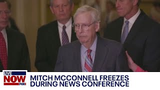 Mitch McConnell freezes during GOP news conference escorted away  LiveNOW from FOX [upl. by Cran]