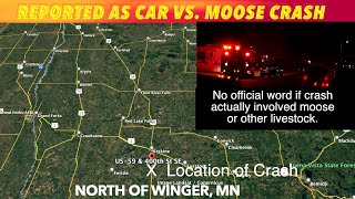 BREAKING NEWS Report Of Car VS Moose Crash In Polk County MN [upl. by Ivon]