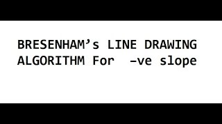 Bresenhams Line Drawing Algorithm negative slope Derivation Computer Graphics [upl. by Valma]