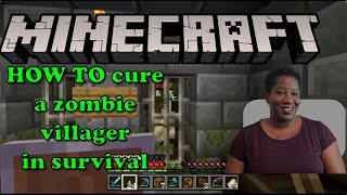 HOW TO cure a zombie villager in survival minecraft zombievillager minermom [upl. by Elegna]